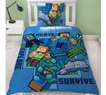 Minecraft Bērnu gultas veļa 135 x 200 cm Zemūdens pasaule Apgrozāma spilvendrāna 80 x 80 cm + Segas pārvalks 135 x 200 cm 100% kokvilna Vācu izmērs