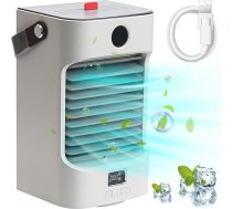 Gaisa kondicionieris, mini gaisa dzesētājs, 3 gaisa kustības ātrumi ar LED apgaismojumu, 120° oscilācija, negatīvie loni attīra gaisu, gaisa kondicionieris ar ūdens dzesēšanu telpām, dzīvokļiem, birojiem (10 W)