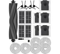 22 piederumu komplekts Dreame X40 Ultra/L40 Ultra/X40 Master putekļu sūcējam-robotam, 1 rullīša birste, 4 sānu birstes, 5 aktīvās ogles putekļu maisiņi, 4 aktīvās ogles HEPA filtri, 6 salvetes, 1
