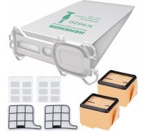 12 putekļu sūcēju maisiņi mikroflise + 2 HEPA filtri + 2 motora aizsardzības filtri + 12 x smarža Piemērots Vorwerk - Kobold 135/136 / 135SC / VK135 / VK136