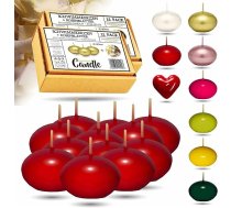 Candle Harmony © Peldošās sveces 12 sveces 40 mm diametra iepakojumā ar 2 x bezmaksas rožu ziedlapiņām Svētku krāsas peldošās sveces Mājas Dzimšanas diena Valentīna diena Lieldienas Lieldienas Ziemassvētku sveces Sveces sievietēm (sarkanas