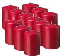 MGE Pillar Candles "Sarkanā" - 12 x aromātiskās sveces Aromterapijas sveces - Ražots ES - Dekoratīvās mājas sveces - Dāvanu sveces - Dāvanu komplekts - 12 x dāvanu komplekts (Sarkana - Passion Fruit)