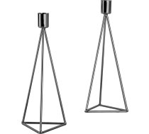 ECHTWERK 2 gab. tējas gaismas sveču turētāju komplekts Modern Big Black Edition ģeometriskā dizaina votive sveču turētājs dzīvojamai istabai ēdamgaldam Kāzu galda dekorēšanai 9,5 x 9,5 x 24,2 cm
