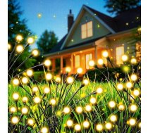 Saules lampas āra dārzam, 6 gab., 10 LED, īpaši spilgtas, 2 gaismas režīmi, ugunsputnu saules lampas āra lietošanai ar silti baltu gaismu, IP65 ūdensizturīgas saules gaismas, dārza dekorēšanai