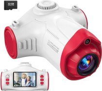 Bērnu kamera, 3 in 1 projektora kamera bērniem 1080P digitālā kamera Bērnu kamera Bērnu kamera Ziemassvētku dāvanu rotaļlieta 3 4 5 6 6 8 7 9 10 11 12 gadu zēniem un meitenēm kosmosa kuģis