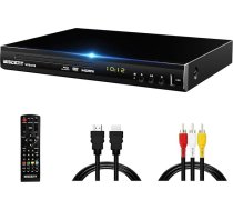 Blu-Ray atskaņotājs televizoram, WISCENT DVD atskaņotājs ar koaksiālo/HDMI/AV/Izejas izeju, USB ieeja, visi DVD un B/2 reģiona Blue Ray diski, kompakts Full HD 1080p Bluray atskaņotājs
