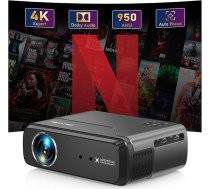 4K projektors ar Netflix, 950 ANSI LED viedo projektoru 4K mājas kinozāles ar Android TV 11, NFC, Dolby Audio, autofokusa Full HD portatīvais 4K projektors ar WiFi6, Bluetooth5.3, balss palīgs