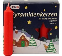 OLShop AG 3 piramīdas formas sveču komplekts, mazs, sarkans, apm. 14 x 74 mm (3 x 24 gab.) Ziemassvētku sveces, Adventes sveces, Ziemassvētku eglīšu sveces, eglīšu sveces, sveces