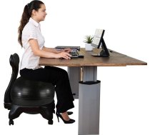 Līdzsvara bumbu krēsls Biroja vingrošanas bumbu galda krēsls pieaugušo grūtniecības laikā, ergonomisks muguras atbalsta jogas bumbu krēsls, melns pret pārrāvumu līdzsvara bumbu ritošais krēsls, 300 mārciņu slodze