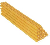 NKlaus 25 x dzeltenā krāsā 26 cm bišu vaska galda sveces bez sodrējiem Krāsainas Lieldienu sveces Rituāla sveces Kāzu sveces Pilienu sveces 36343