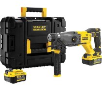 Stanley FatMax SFMCH900M22 18V SDS-plus bezvada kombinētais āmurs (4,0 Ah, 2,0 džoulu trieciena enerģija, bezsuku motors, āmura/urbja/šprices funkcija, ar urbšanas dziļuma ierobežotāju, komplektā 2 akumulatori,