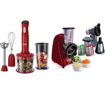 Russell Hobbs Schnitzelwerk Desire (3 rīvēšanas ieliktņi: rupji un smalki, diski), 200 W un rokas blenderis 3-in-1 Desire (smalcinātājs, mikseris un putukrāsas uzgalis), piederumi, kas nesatur BPA un ir piemēroti mazgāt trauku mazgājamā mašīn