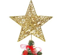 KEYIDO® Zelta zvaigzne Ziemassvētku eglīte Topper 3D Metāla spīdums Ziemassvētku eglīte Zvaigzne 8 collu zelta zvaigzne Ziemassvētku eglīte Topper Ziemassvētku eglīšu rotājumi