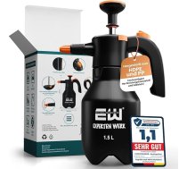 Experten Werk® Premium spiediena smidzinātājs 1,5 l - šķīdinātājiem izturīga sūkņa smidzinātāja pudele ar nerūsējošā tērauda sūkņa stieni un regulējamu sprauslu - sūkņa smidzinātājs automašīnām, dārzam un tīrīšanas līdzek