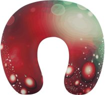 Ceļojumu spilvens kakla atbalsts, atmiņas putas, U-veida spilvens, mīksts, ērts, ceļojumu kakla spilvens, sarkans, Ziemassvētku bumba, miega režīms, spilvens, ceļojumu aksesuārs lidmašīnai, automašīnai, birojam