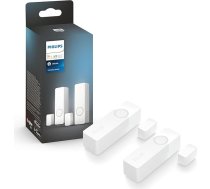 Philips Hue Secure Smart Home kontaktsensoru dubultpakete durvīm un logiem, viegla uzstādīšana, vieda mājas drošība un gaismas vadība ar vienu lietotni (nepieciešams Philips Hue Bridge), balta krāsā