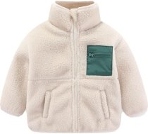 Flīsa jaka Bērnu pārejas jaka Vienkāršā ziemas jaka Silta stepēta jaka zēniem meitenēm Ziemas flīsa jaka ar rāvējslēdzēja kabatu Unisex bērnu jakas Flīsa jakas Stand-Up apkakle Basic