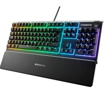 SteelSeries Apex 3 spēļu tastatūra 10 zonu RGB apgaismojums Premium Magnētiskais plaukstu balsts.