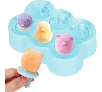 Mini popsikļu veidnes, paštaisītas silikona popsikļu veidnes, atkārtoti lietojamas ledus kociņu veidnes bērniem, zilas krāsas