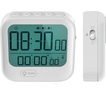 Pomodoro digitālais taimeris un modinātājs, skaļš virtuves atpakaļskaitīšanas taimeris, galda hronometrs, magnētiskais programmējamais galda taimeris, tomātu pulkstenis produktivitātes laika vadībai, 12/24H, balts