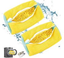 Iepakojumā 2 apavu mazgāšanas somas veļas mašīnu mazgāšanas mašīnu atkārtoti izmantojamu apavu mazgāšanas maisā Sneaker veļas mazgāšanas neto apavi ar Zip veļas mazgāšanas maisā apavi treneriem / tenisa apavi / novērš deformāciju (