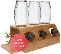 TAKE® SodaStream pudeļu turētājs I100% bambuss I Trauku nosusinātāja pudeļu statīvs I Pudeļu pilienu turētājs I Visi Soda Stream modeļi I Soda pudeļu turētājs SodaStream Duo I Sodastream piederumi
