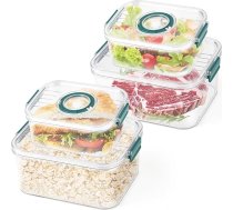 GIOVARA Maizes trauks virtuves darba virsmai, 4 hermētiski noslēgti trauki ar vāku, plastmasas maizes trauks ar hermētiski noslēgtu vāku, pārtikas produktu uzglabāšanas barības vielas (1,2 l x 2, 2,4 l x 2)
