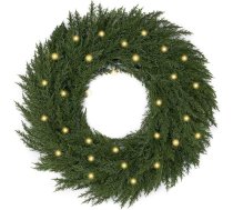 Valery Madelyn 51 cm / 20 collu Ziemassvētku vainags ar apgaismojumu, 30 LED lampiņas, Ziemassvētku vainags, zaļš adventes vainags, Ziemassvētku rotājums, DIY egļu vainags, galda vainags no plastmasas