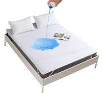 2 ūdensnecaurlaidīgu matrača aizsargu komplekts 90 x 200 cm kokvilnas elpojošs matrača pārvalks Matrača pārvalks balts
