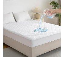 Mellsom King Size matrača pārvalks Ūdensizturīgs stepēts matrača aizsargs Anti Pilling Mattress Topper 152x190+30cm