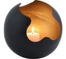 Marakeša Boho dekoratīvais estētiskais tējas gaismas turētājs metāla 20 cm liels | laterna Balon Black Gold kā dārza dzīvojamās istabas galda dekorācija | moderns dekoratīvs laternas sveču turētājs tējas lampiņām