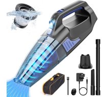 ALACRIS Automašīnas putekļsūcējs [16000PA spēcīga sūkšanas jauda], rokas putekļsūcēja akumulators (2500 mAh x 4) 40 min darbības laiks, 150 W bezvadu putekļsūcējs automašīnai, 2 līmeņi mitram/sausam, mājoklim un ēkai.