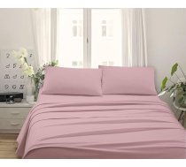 Ražots Itālijā - Capri pilnīga gultasveļa divguļamai gultai 140 cm, 4 kokvilnas gabali - 1 plakana gultas pārklājs + 1 pieguloša gultas pārklājs + 2 spilvendrānas 50 x 80 cm (divguļamā gulta 160, pulverveida rozā)