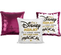 Drukāt Maniacs Disney Mumija Cinkots spilvens Ziemassvētku Dzimšanas diena Magic Reveal Swipe Mātes diena Spilvens Dāvana (Mumija) (karsti rozā, ar pildījumu)