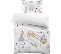 MUSOLEI Princess Unicorn sega segu meitenes sega segu 135 x 200 cm vienvietīga gulta bērniem mikrošķiedras 3D druka 1 gultas piederumi komplekts 1 spilvendrāna 50 x 75 cm