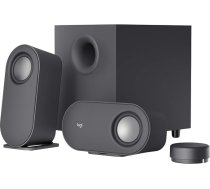Logitech Z407 Bluetooth datora skaļruņi ar zemfrekvences skaļruni un bezvadu vadību, telpu piepildoša skaņa, augstākās kvalitātes audio ar vairākām ieejām, USB skaļruņi - melni