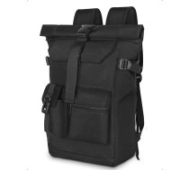 Yooler Rolltop mugursoma Ūdensnecaurlaidīga liela mugursoma Vīriešiem Sievietēm Skolas mugursoma ar nodalījumu klēpjdatoram 17,3 collu ceļojumu mugursoma Pārgājienu mugursoma Biznesa darbam Universitātei Ceļojumiem atpūtai, melna,
