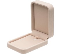 POKOFO Juvelierizstrādājumu futrālis kaklarotakai 100 x 70 x 34 mm Samta kaklarota kastīte Dāvanu iepakojums (bēšs)