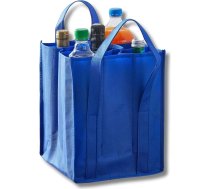 3 PAGEN® Pudeļu turētājs 9 pudelēm, pudeļu turētājs, praktisks iepirkšanās palīglīdzeklis pudeļu kārtošanai - izturīga materiāla maisiņš pudelēm - iepirkumu maisiņš stikla pudeļu pārvadāšanai, zils, pārnēsājamā soma