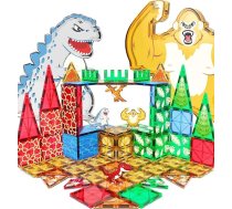 Magnētiskās klucīši, dinozauru rotaļlietas 3-5 gadus veciem bērniem, dinozauru, Kongu un Godzillas dzīvnieku pasaule, magnētiskie klucīši zīdaiņiem vecumā no 5 līdz 7 gadiem, magnētiskie konstruktori zēniem un bērniem