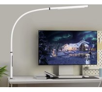 LED galda lampa acu aizsardzībai, spailes gaisma, regulējams aptumšošanas un krāsu temperatūras iestatījums, biroja galda lampa, spailes lampa ar atmiņas funkciju un taimera funkciju, 12 W, balta krāsā