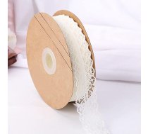 CC wonderland zona Mežģīņu lenta krēmkrāsas 3 cm plata ziloņkaula krāsas mežģīņu dekoratīvā lenta (3 cm x 23 m) kāzām, šūšanai, ziediem, dāvanu iesaiņošanai
