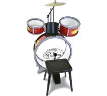 Bontempi 51 4504 4 bungu komplekts ar tabureti, sarkans, daudzkrāsains