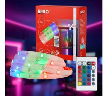 BRILONER - LED lente 30 m ar tālvadības pulti, RGB krāsaina gaismas krāsa, pašlīmējoša, LED lente, telpu dekorēšanai, spēlēm, mūzikas grupām, ballīšu dekorēšanai, gaismas lente, balta