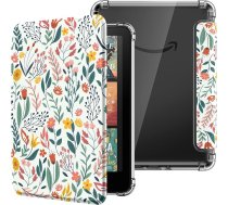 MoKo Hülle für All-New 7" Kindle Paperwhite 12. Gen 2024 & Kindle Colorsoft Signature Edition, Ultraklar Weich Transparent TPU Rückseite Leicht Schutzhülle mit Auto Schlaf/Aufwach, Blume