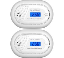 Aroha Safety Pro oglekļa monoksīda detektors - 10 gadu akumulators - CO detektors, CO gāzes detektors, CO brīdinātājs, oglekļa monoksīda mērītājs, CO sensors - 2 komplekti