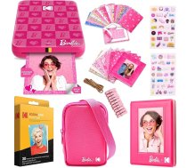 Kodak Barbie Step Slim bezvadu momentfotogrāfijas printeris Barbie dāvanu komplekts (ikoniskais stils) + Barbie fotoaparāta somiņa, fotoalbums, uzlīmes un piekaramais rāmis, 50 uzlīmes + cinka papīrs (20 lapas)