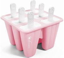 Vinsani Silikona ledus konfektes veidne, 6 dobumi, popsikļu veidne, atkārtoti lietojama saldējuma veidne, ledus pop veidnes, BPA nesatur BPA, viegli atbrīvojoša ledus konfektes veidne ar necaurlaidīgu vāku bērniem, pieaugušajiem, pašdarinātāji