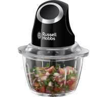 Russell Hobbs Mini elektriskais smalcinātājs [Stikla burka ar uzglabāšanas vāku] Matēts melns (500 ml, dārzeņu smalcinātājs, blenderis, multi un universāls dārzeņu, augļu un gaļas smalcinātājs) 24662-56