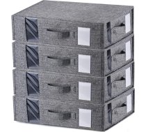 YFZYT Pack of 4 zem gultas uzglabāšanas kastes auduma, drēbju uzglabāšanas, gultas veļas uzglabāšanas, organizatora skapis, uzglabāšanas soma ar Zip, dāvanu papīra uzglabāšana